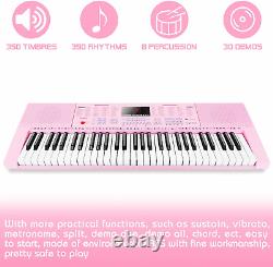 VGK610 Piano Keyboard, 61 Mini Keys Portable Music Keyboard for Beginners with M