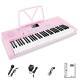 Vgk610 Piano Keyboard Portable Music Keyboard For Beginners 61 Mini Keys Pink