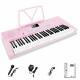 Vangoa Vgk610 Piano Keyboard 61 Mini Keys Portable Music 61 Keys Pink