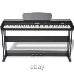 VidaXL 88-Key Digital Piano with Pedals Black Melamine Board Keyboard Music