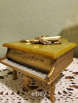 Vintage Grand Piano Music Box Thorens Swiss Gold Gilt Piano with Keyboard Bakelite