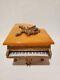 Vtg Thorens Grand Piano Music Jewelry Cigarette Box With Keyboard & Bakelite Top