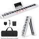 White 88 Key Electric Digital Piano Keyboard Weighted Key Withpedal, Power Supply