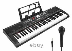 ZHRUNS Electric Keyboard Piano 61-Key, Multifunctional Musical Piano Keyboard Po