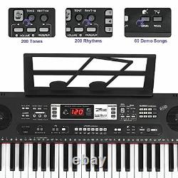 ZHRUNS Electric Keyboard Piano 61-Key, Multifunctional Musical Piano Keyboard Po