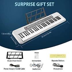 61 Clés Clavier Piano Lighted Blanc, Full-size Lighted Keys Clavier Piano 02