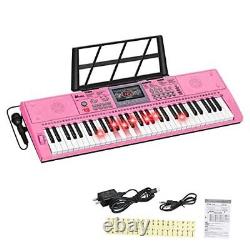 61 Clés Keyboard Piano Lighted Keys Pour Les Enfants Adolescents Débutants Rose Anniversaire