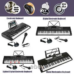 61 Key Digital Electronic Keyboards Mp3 Musique Piano Instruments MIC Stand Tabouret