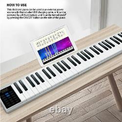 61 Key Digital Smart Piano MIDI Keyboard Rechargeable Musical Instrument Kit+bag