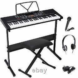 61 Key Keyboard Piano Numérique Avec Écouteurs De Stand Microphone Music Electronic