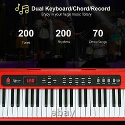 61 Key Piano Clavier Pour Les Débutants Avec Des Clés Allégées, Des Clés Pleines Rouge Taille