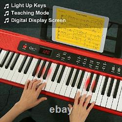 61 Key Piano Clavier Pour Les Débutants Avec Des Clés Allégées, Des Clés Pleines Rouge Taille