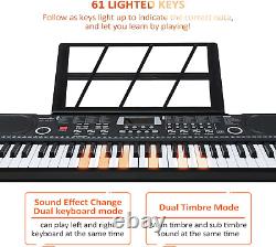 61 Key Piano Keyboard, Portable Electric Musical Lighted Digital Keyboard Pour Être