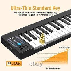61 Key Pliant Clavier De Piano, Portatif Tactile Sensible Pliable Pj61b