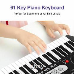 61-key Portable Digital Music Piano Clavier Électronique Microphone Casque