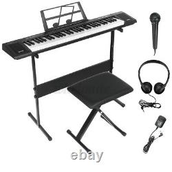 61-lighted Key Electronic Keyboard Musique Piano Organ Avec Microphone Tabouret Earphone