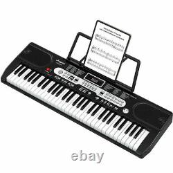 61key Clavier Électronique Portable Musique Numérique Piano Microphone Cadeau De Noël