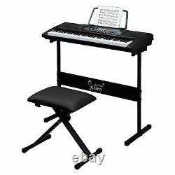 61key Portable Clavier Piano Avec Lecteur De Musique LCD Piano Stand Banque Casque MIC
