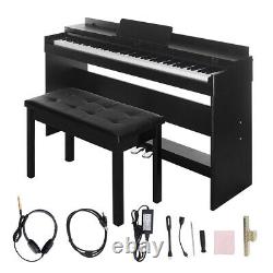 88 Key Electric Piano Keyboard Music Débutant Avec3 Pedal Board Casque Noir