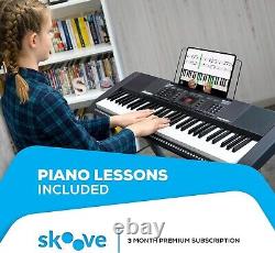 Alesis Melody 61 Clavier de piano à 61 touches pour débutants avec haut-parleurs, support, banc et casque.