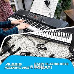 Alesis Melody 61 Clavier de piano à 61 touches pour débutants avec haut-parleurs, support, banc et casque.