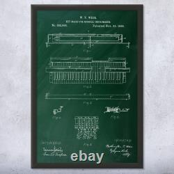 Art mural encadré de clavier de piano imprimé en musique Cadeau pour un(e) pianiste Art de clavier