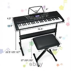 Clavier Électronique Piano Lighted Keys Banc Intérieur Accessoires Musicaux Approvisionnement