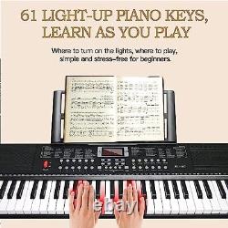 Clavier Piano 61 touches Clavier électrique pour débutants / Professionnels Portatif