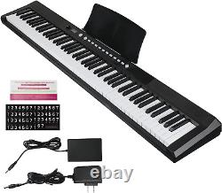 Clavier Piano 88 touches, Piano numérique de taille standard semi-lourd avec 2 haut-parleurs, El