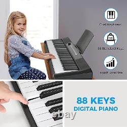 Clavier Piano 88 touches, Piano numérique de taille standard semi-lourd avec 2 haut-parleurs, El