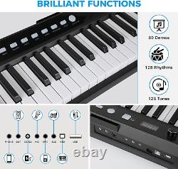 Clavier Piano 88 touches, Piano numérique de taille standard semi-lourd avec 2 haut-parleurs, El