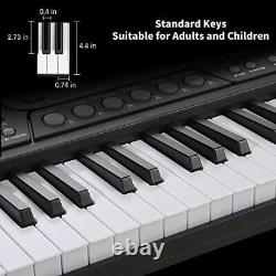 Clavier Piano à touches éclairées pour débutants adultes adolescents enfants, touches éclairées-Noir