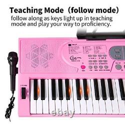 Clavier Piano à touches lumineuses pour débutants adultes, adolescents et enfants, 61 touches électroniques