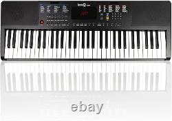 Clavier compact de 61 touches avec pupitre à partitions, alimentation électrique et autocollant de notes de piano