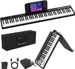 Clavier de musique électronique pliable à 88 touches, pondéré et portable, de taille de piano complet