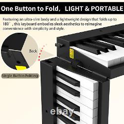 Clavier de musique électronique pliable à 88 touches, pondéré et portable, de taille de piano complet