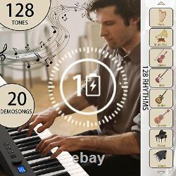 Clavier de musique électronique pliable à 88 touches, pondéré et portable, de taille de piano complet