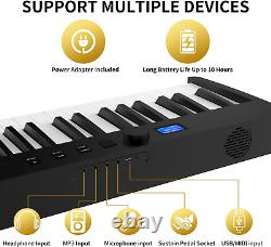 Clavier de musique électronique pliable à 88 touches, pondéré et portable, de taille de piano complet