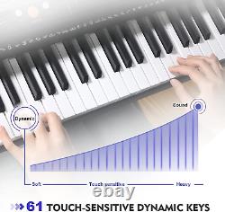 Clavier de piano 61 touches, clavier électrique avec support, touches sensibles au toucher