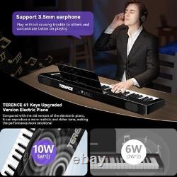 Clavier de piano 61 touches, piano numérique électronique avec finition semi-brillante noire