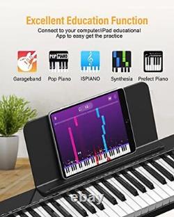 Clavier de piano 88 touches avec support, sensibilité au toucher, semi-lesté de taille complète