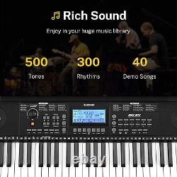 Clavier de piano DEK-610, piano numérique à 61 touches pour débutants/professionnels, électrique