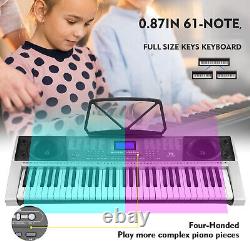 Clavier de piano MUSTAR 61 touches, piano électrique MEK-300 avec support, son complet