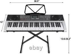 Clavier de piano MUSTAR 61 touches, piano électrique MEK-300 avec support, son complet