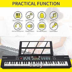 Clavier de piano à 61 touches avec touches lumineuses, clavier de piano pour enfants avec adaptateur UL, support