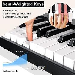 Clavier de piano électrique pliable à 88 touches portable avec touches de taille semi lourdes et pédale