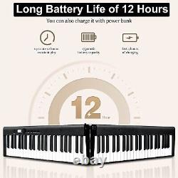 Clavier de piano électrique pliable à 88 touches portable avec touches de taille semi lourdes et pédale