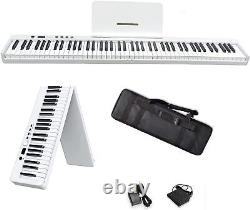 Clavier de piano électrique pliable à 88 touches portable semi-lesté de taille standard avec pédale