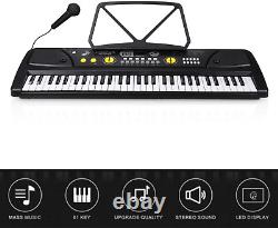 Clavier de piano électronique portable avec 61 touches, numérique et équipé de haut-parleurs intégrés
