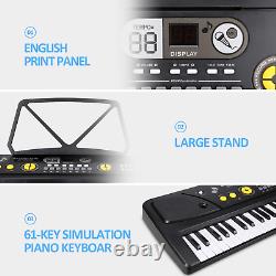 Clavier de piano électronique portable avec 61 touches, numérique et équipé de haut-parleurs intégrés